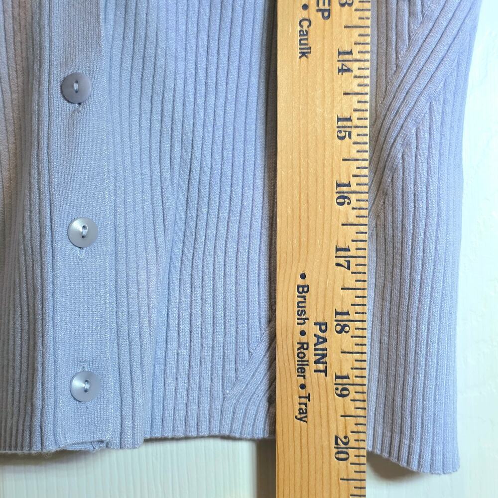 MADEWELL Cate Signature Ribbed Button Front Sweater Tank Sz Large Blue Cropped - Picture 12 of 13